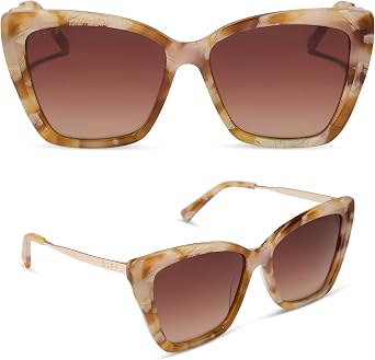 DIFF Becky II Designer Cat Eye Sunglasses for Women | Tortoise Frames | 100% UV Protection