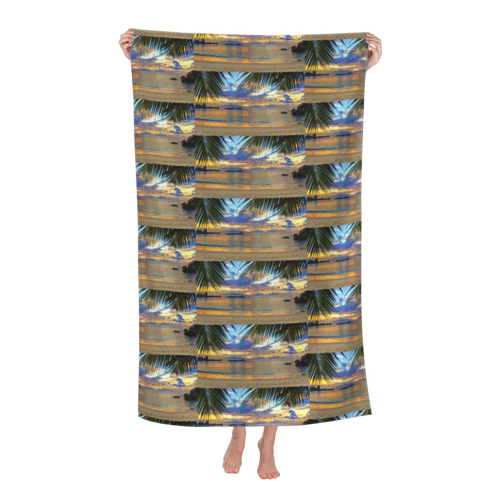 CHAbu Sunset At The Beach Adult Beach Towels Microfibre Quick Dry Lightweight Beach Travel Swimming Camping Yoga Fitness