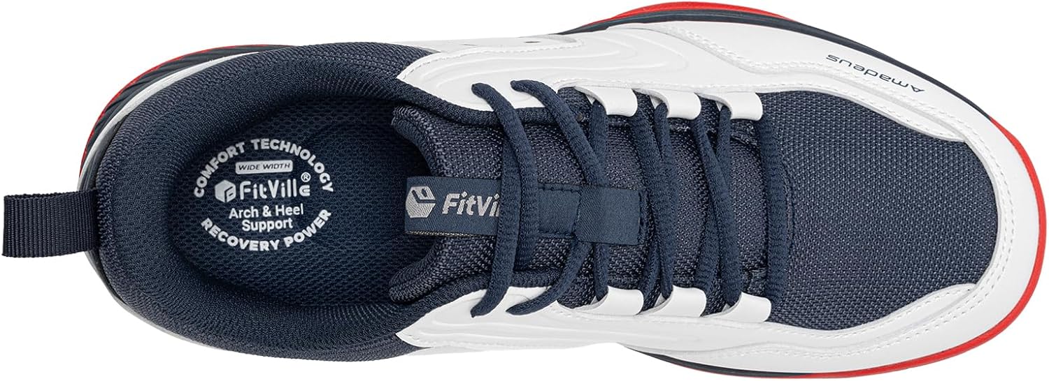 FitVille Tennis Shoes for Men Pickleball Shoes Sneakers | Court Racquetball Athletic Shoes for Racquet Sport | Wide Toe Box & Arch Support - Image 5