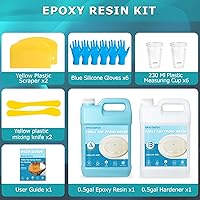 Vista 5 de Bond Craftor - Kit de resina epoxi para mesa de 1 galón, epoxi transparente con autonivelante resistente a los rayos UV para mesa, encimera, bar