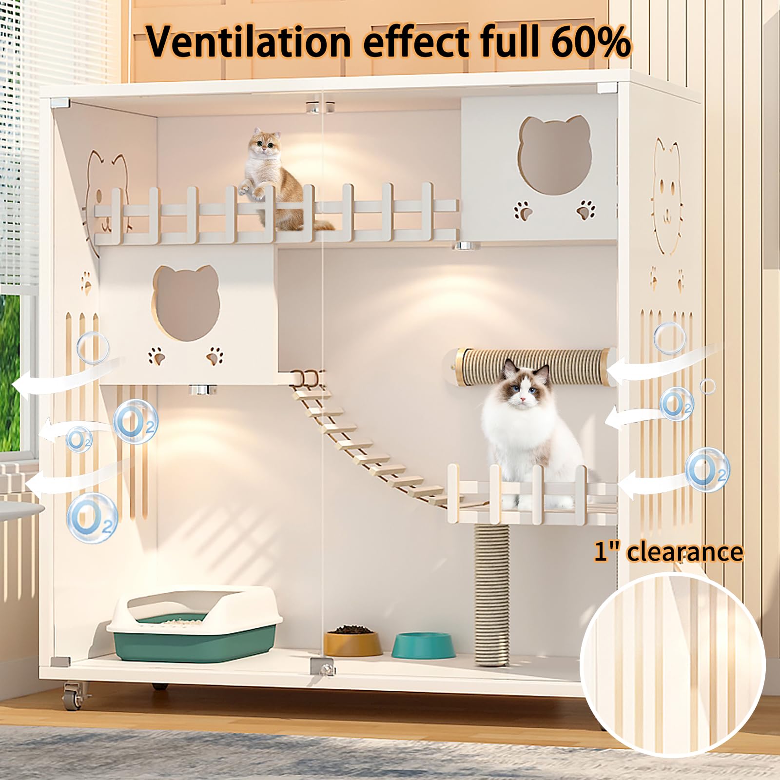 BALCONERA Cuccia per gatti grigia da interno - Mobile multiuso per gatti con cuccia (tana/botte
