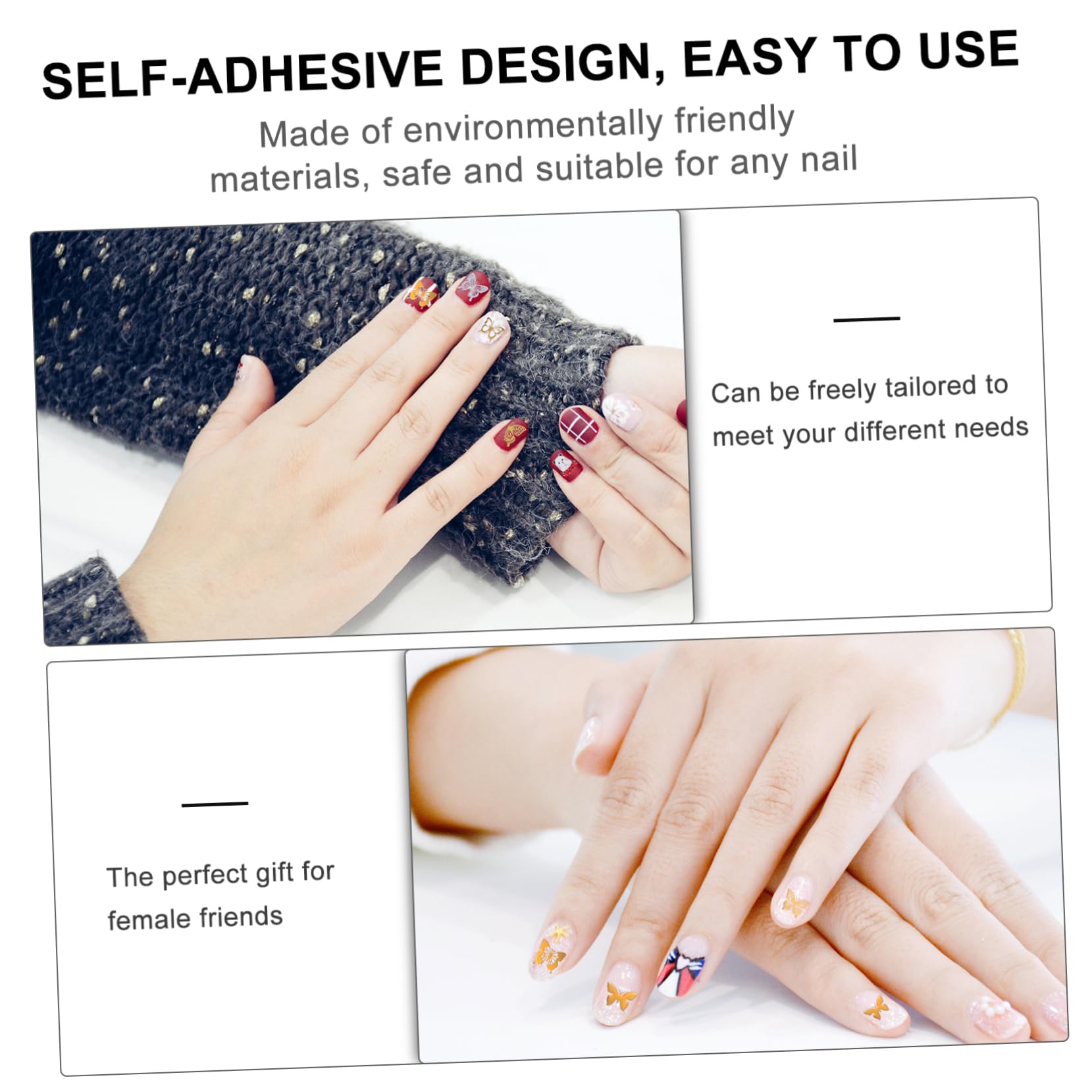 3 Set Adesivi Per Unghie Per Decorazioni Manicure Nail Art Facile E Design Casual Per Unghie Te 8 Fogli*3