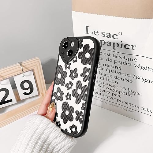 Miniatura 5 de Lovmooful Funda compatible con iPhone 13, diseño floral con lente de amor, protector de parachoques para niñas y mujeres, TPU suave a prueba de
