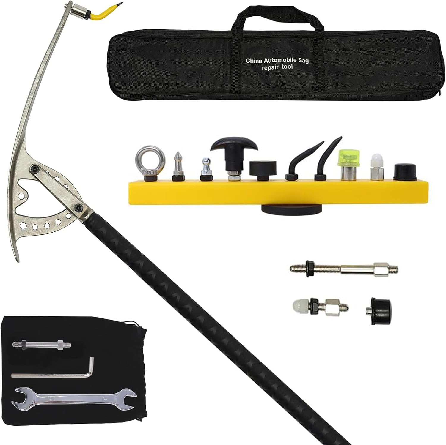 Car Fenders Damage Repair Tools Set, Adjustable Portable Dent Removal Kit with Toolkit, Car Body Restoration Accessory for Auto Repair