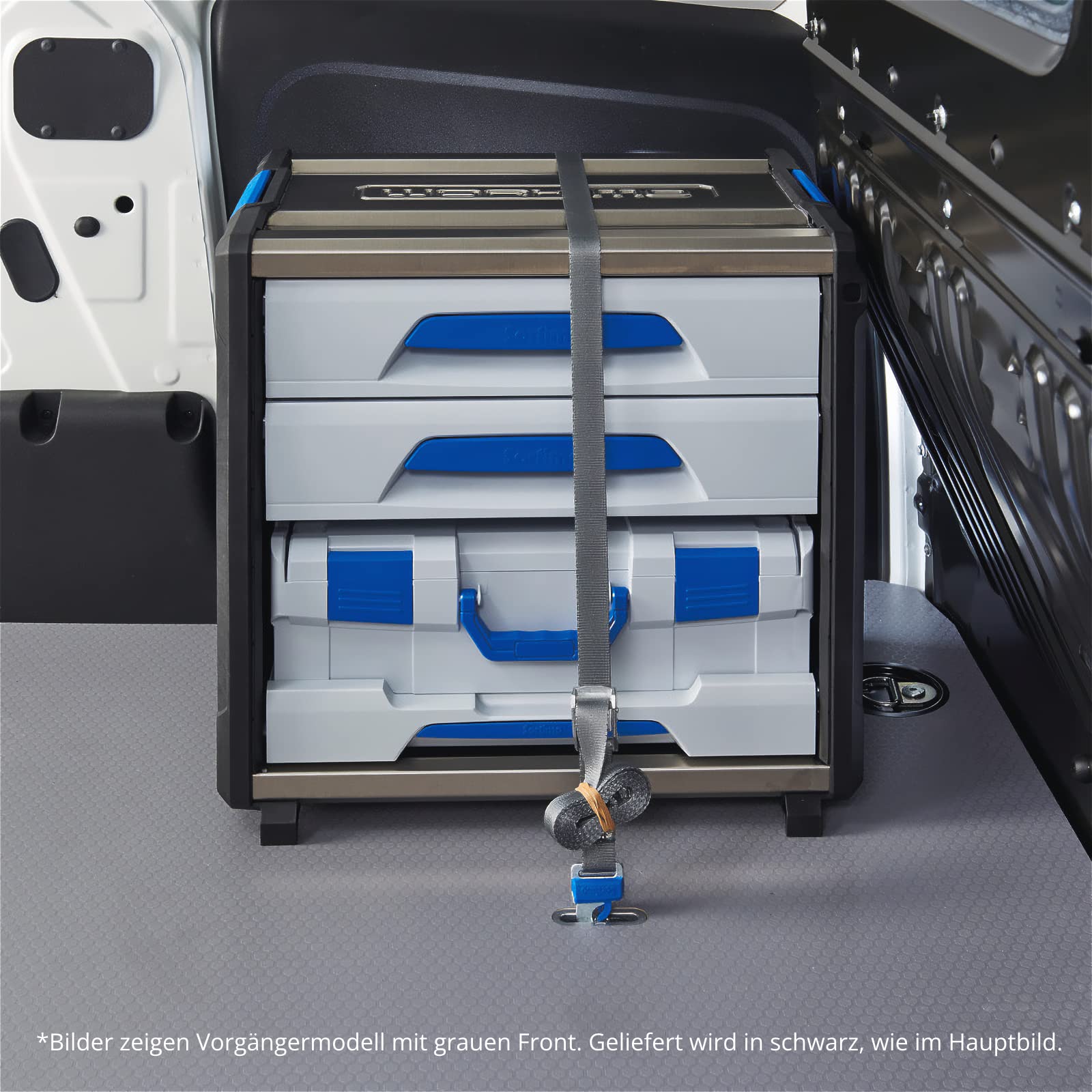 Bosch Sortimo WorkMo 24 – 500 z 2 szufladami i wielofunkcyjnym systemem transportowym walizki, do warsztatu, system porządkowania