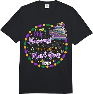 Ship! It’s a Cruise Mardi Gras Trip Matching Family Reunion Comfort Colors Adult Heavyweight T-Shirt