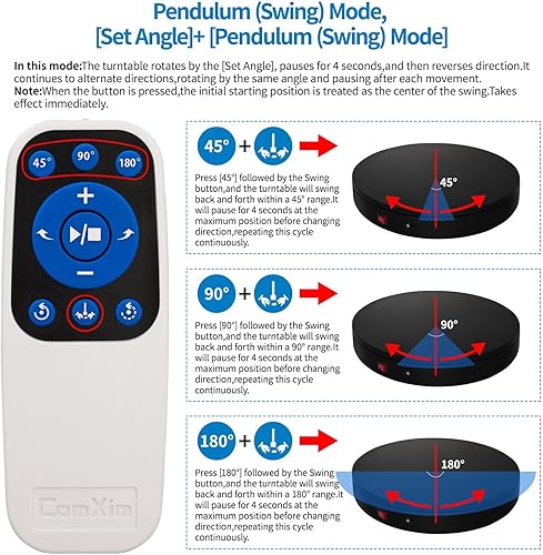 Miniatura 5 de Plataforma giratoria eléctrica motorizada remota Plataforma giratoria giratoria 360 Fotografía Tocadiscos Lazy Susan Base giratoria para fotografía,
