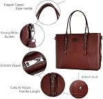 MOSISO Laptop Bag for Women, 17.3 inch Waterproof Vintage PU Leather Shoulder Computer Laptop Tote Bag for Office Work, Brown