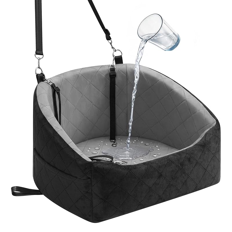 Assento elevatório para cães pequenos KANGREST, impermeável e resistente ao desgaste, até 13,6 kg, Light Gray-Black, Small