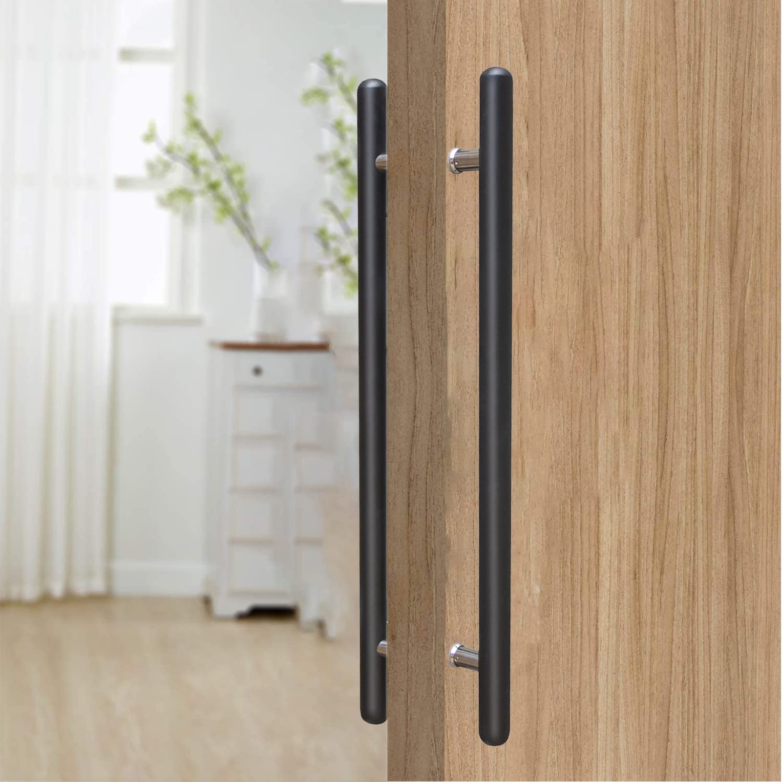Poignée de porte robuste noire 80 cm pour éliminer les blocages des portes lourdes