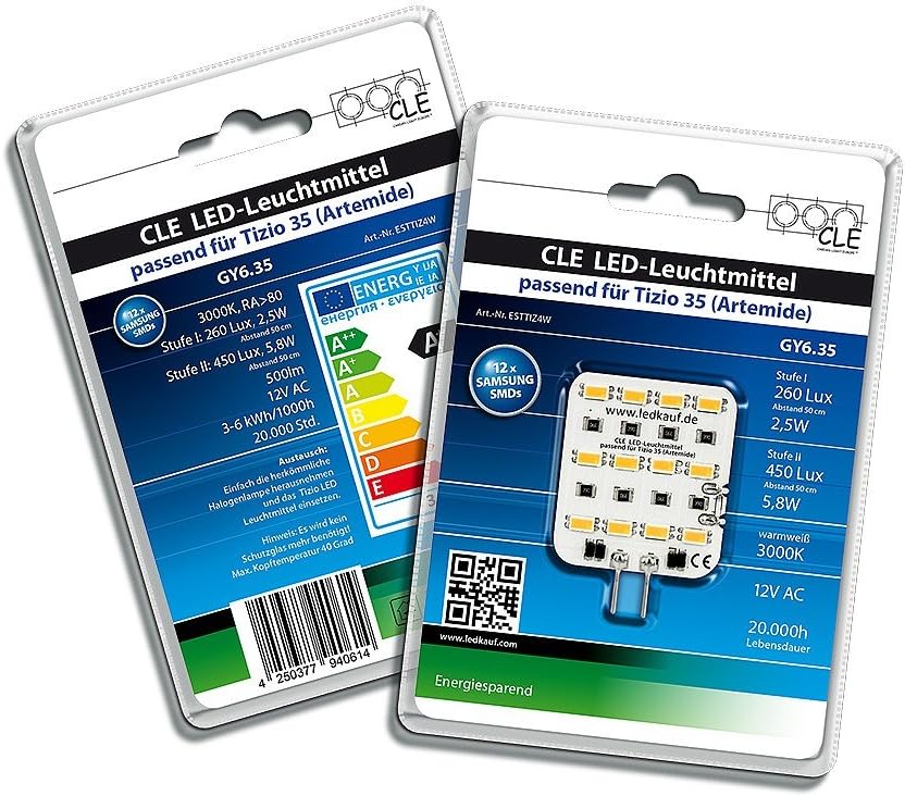 LED Replacement Bulbs For Artemide Tizio 35 12 V GY6.35 3000 K 4 Watt (35 Watt)