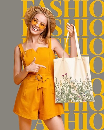 Miniatura 2 de Bolsa de lona para mujer, estética, bonita, comestibles, reutilizable, de algodón, bolsa de regalo para ir de compras, playa, regalos de moda