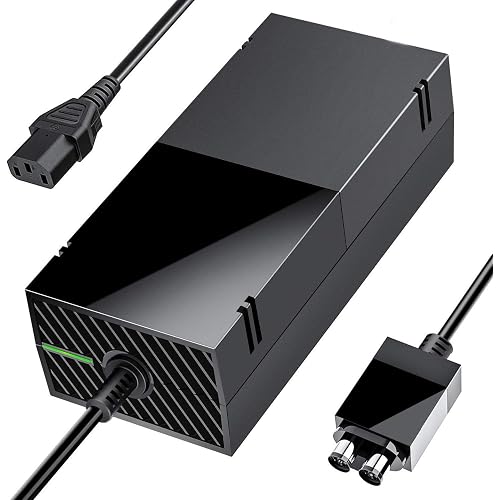 SUMLINK Power Supply Brick for Xbox One, AC Adapter Cable Replacement Kit for Xbox One Console Games, Auto Voltage 100-240V, Black
