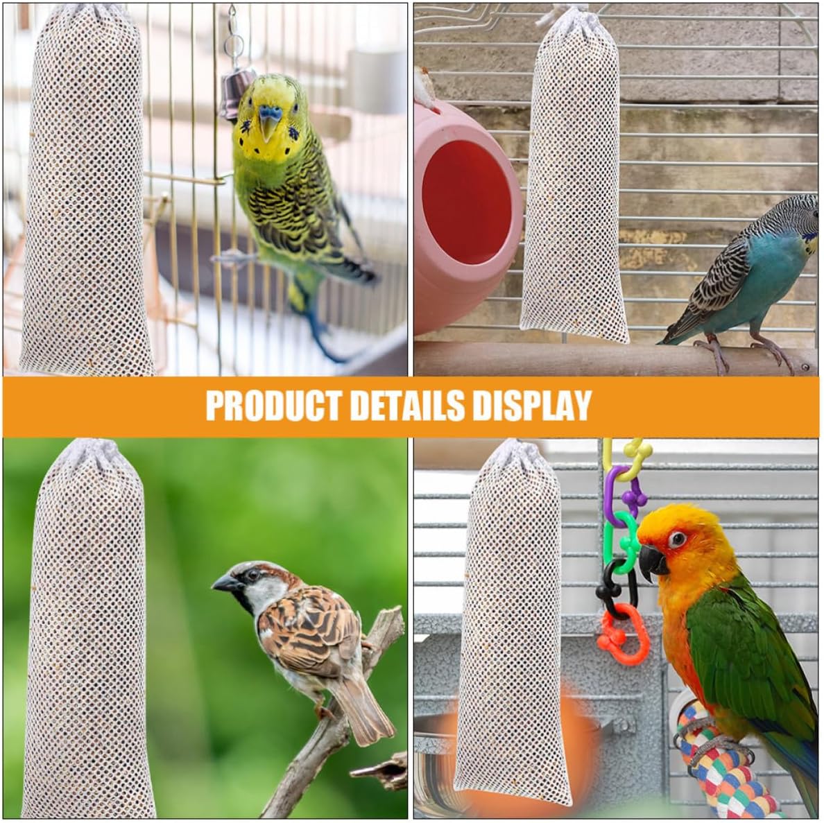 8pcs Bird Feeder Bag with Drawstring, Portable Lightweight image 4
