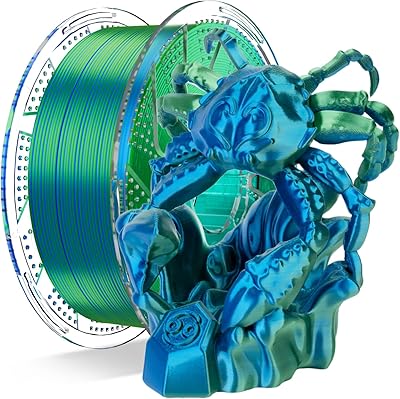 20 – Chitu Systems Conjure Silk Dual Color PLA 3D Printer Filament, Christmas Green Blue PLA, Reusable Spool Compatible with Bambulab Refill Fila…
