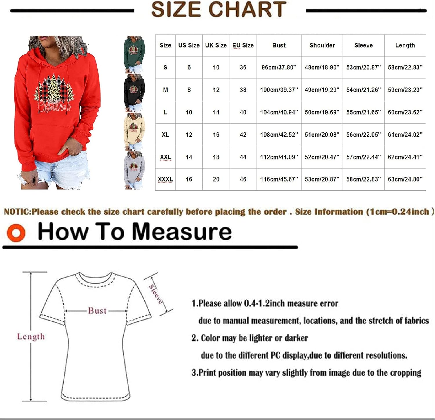 Women's Fashion Leisure Christmas Party Printed Long Sleeve Hooded Pullover Top at  Women’s Clothing store
