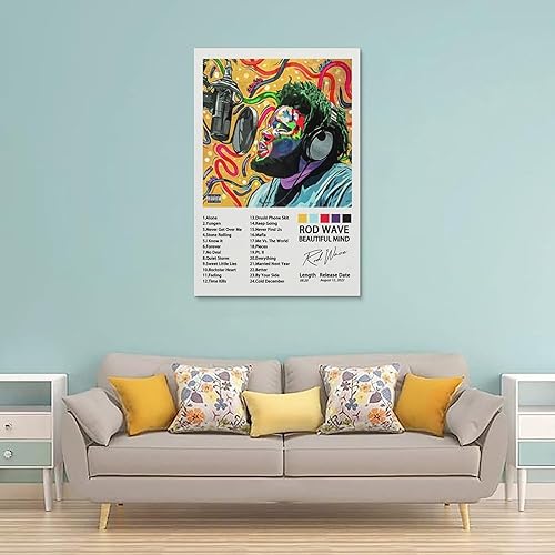 Vista 8 de VOXN Póster con diseño de ondas de barra, póster de álbum de la mente hermosa, póster de los años 90, arte de pared, decoración estética, pósteres