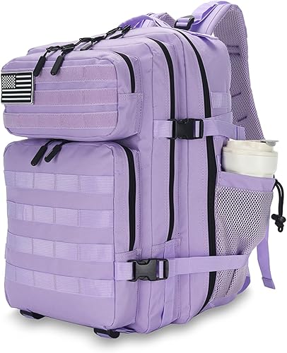 Miniatura 8 de Mochila táctica militar impermeable de 25L para hombres y mujeres, paquete de asalto, mochila de viaje pequeña, Fresa, Pequeño, Mochilas Daypack