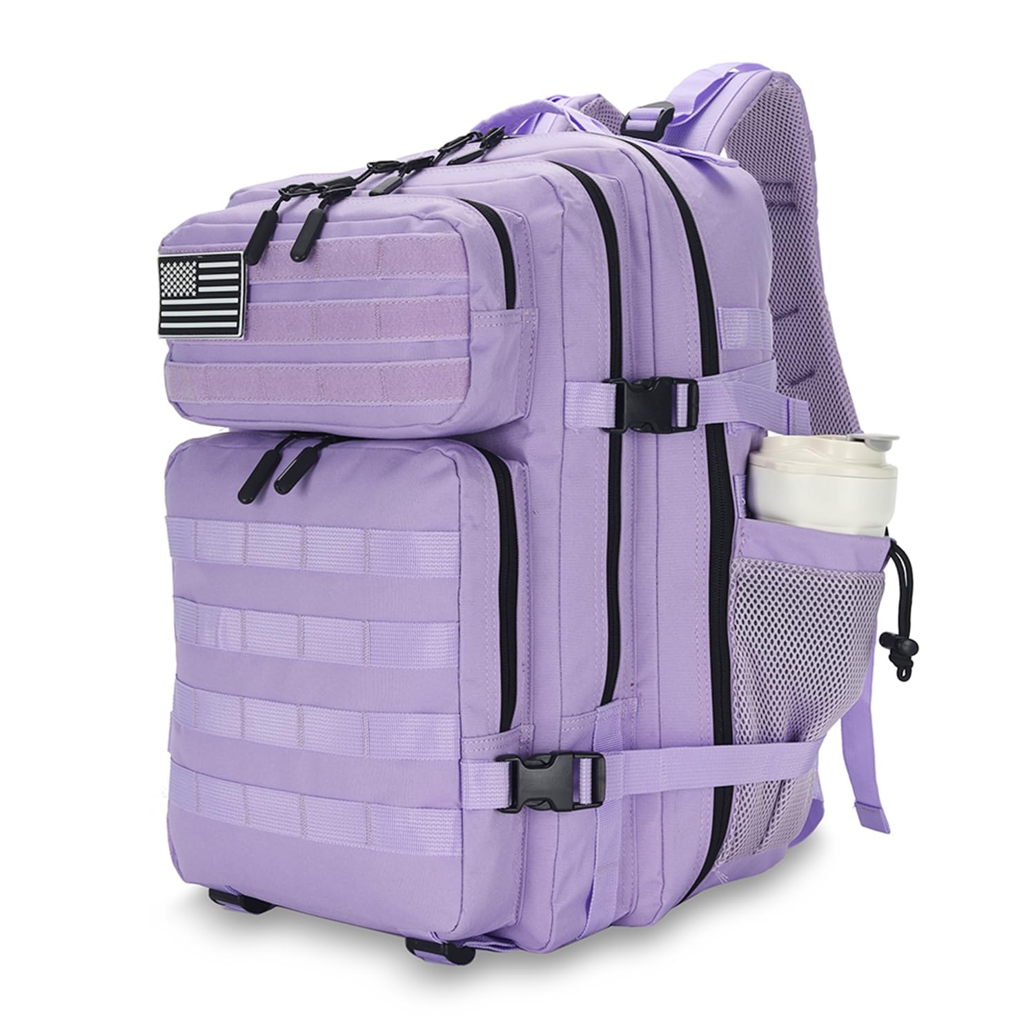 Lovelinks21 25L Tactical Backpack for Men Women Military Backpack Army Assault Pack Molle Backpack Small Bug Out Bag Travel Rucksack Daypack (Light Purple)