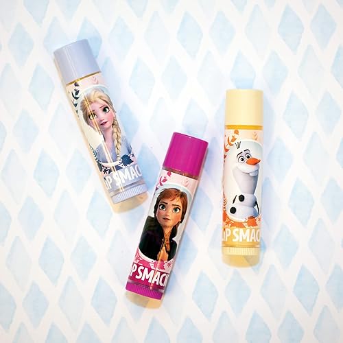 Miniatura 3 de Lip Smacker s Disney Frozen 2 - Trío de bálsamo labial saborizado, enebro mítico, vainilla Snow-it-all, Optimist Berry, juego de 3, transparente,