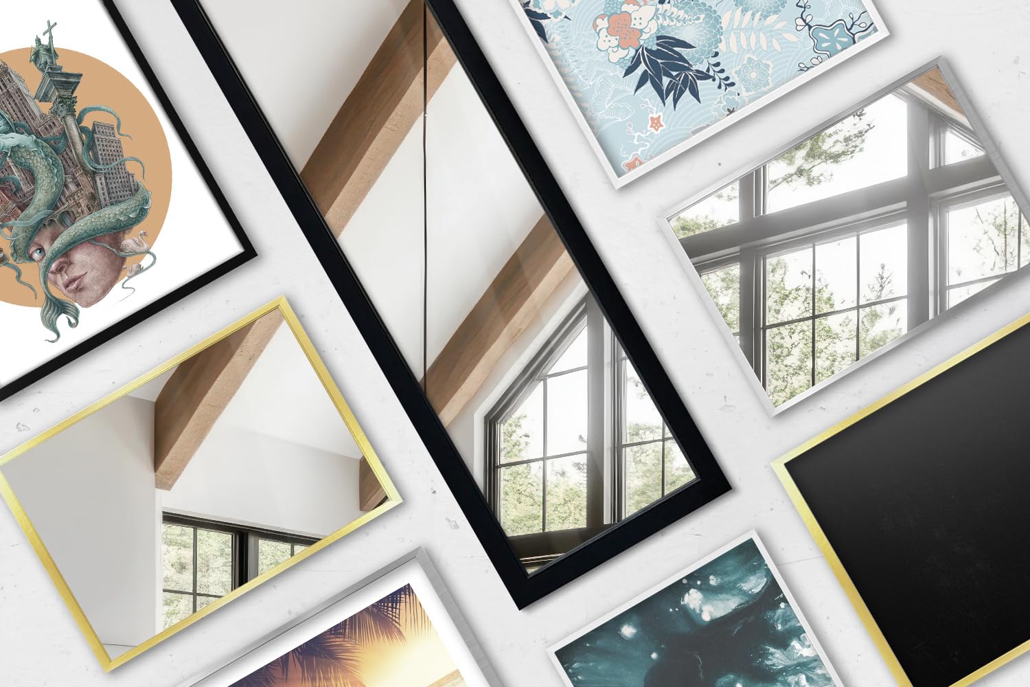 Specchio da Pavimento 36x156 cm Trasportabile Cornice in Legno MDF per Camera da Letto, Soggiorno, Sala da Pranzo, Guardaroba Moderno Elegante Figura Intera con Supporto Rettangolare
