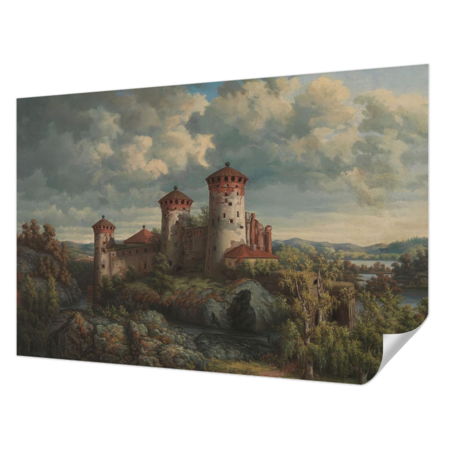 Papier peint photo autocollant salon moderne paysage romantique 104x70