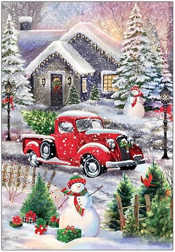 Listo para el árbol - Rompecabezas de 1000 piezas para adultos - Rompecabezas de vacaciones con árbol de Navidad y muñeco de nieve - Artista Gina