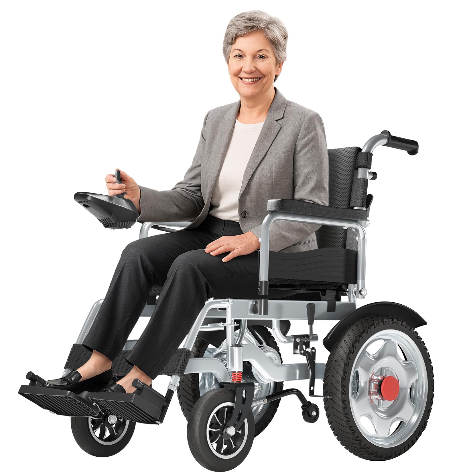 IQIRAF Electric Wheelchairs for Adults, Electric Wheelchair, Foldable Lightweight Travel Motorized Wheelchairs, Folding Portable Mobility Scooter, Compact Fold Power Wheelchair for Seniors