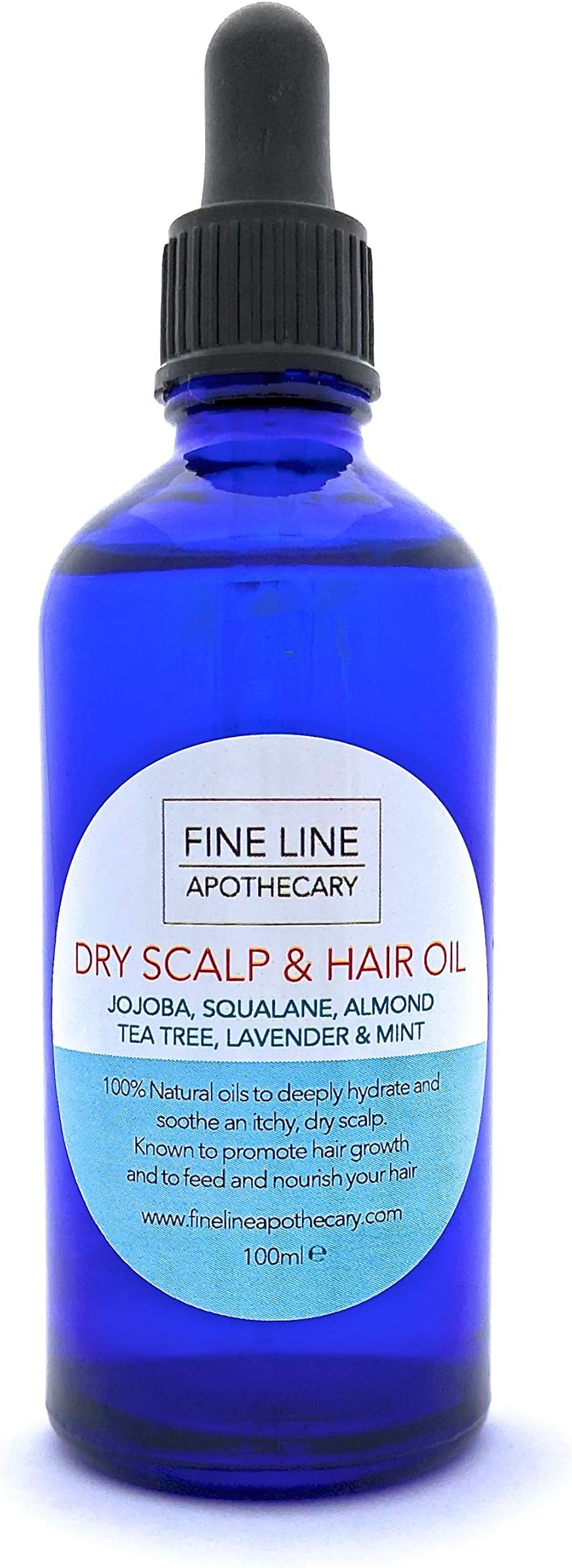Fine Line Apothecary - Dry Scalp & Hair Oil - 100% Natural, Stimulates Hair Growth, Repairs, Nourishes Dry Scalp and Damaged Hair. 100ml
