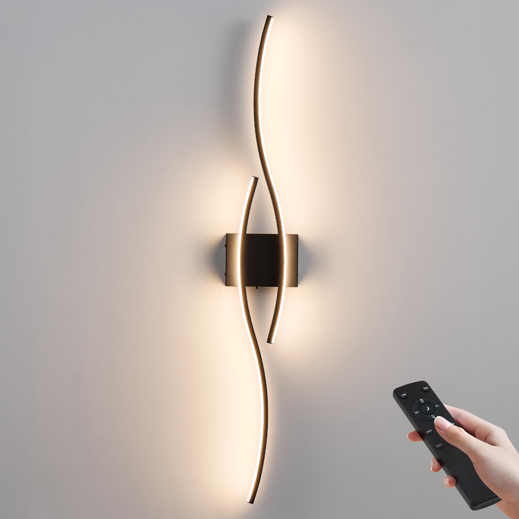 Photo 1 of KARTOOSH Wireless Wall Sconces, Dimmable LED Sconce with Remote