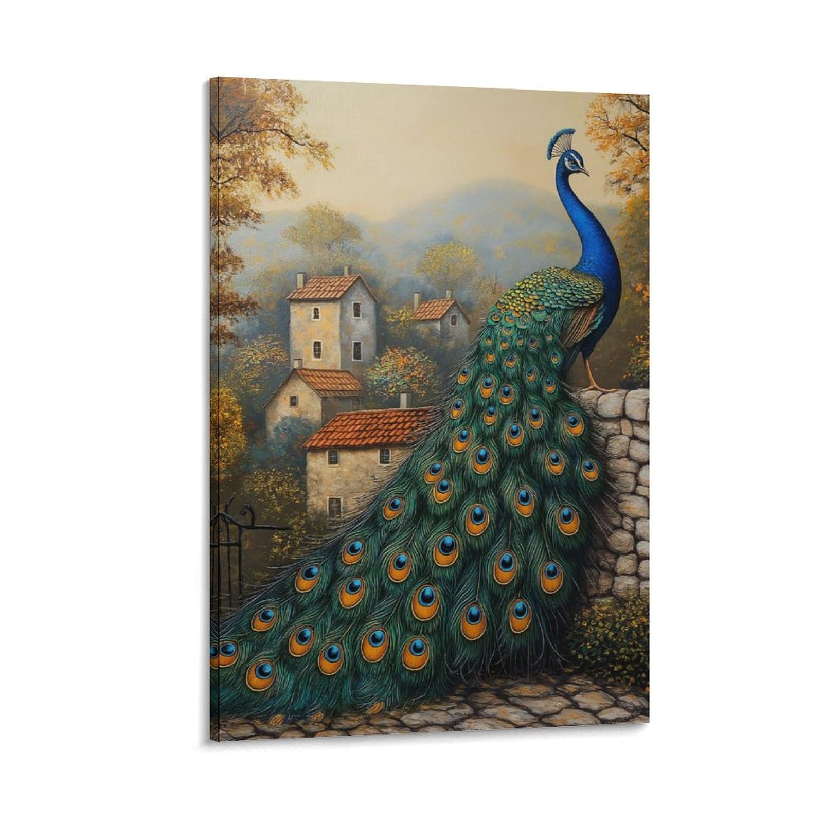 Impression sur toile paon premium 40x60cm tableau moderne - 6