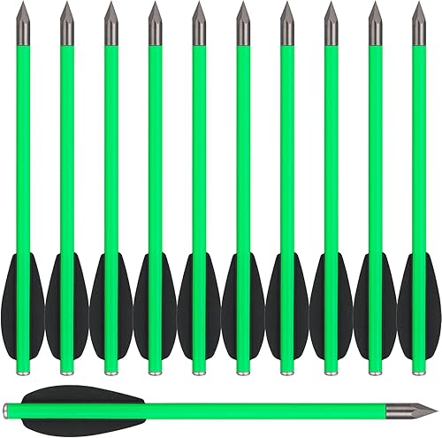 Mini pernos de ballesta de 6.3 pulgadas, flechas de ballesta de carbono con puntas de cabeza ancha, flechas de caza para 50-80 libras ballesta de