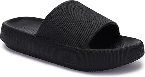 Joomra - Sandalias acolchadas tipo pantuflas para mujeres y hombres, antideslizantes, de secado rápido, sandalias para baño, con suela gruesa