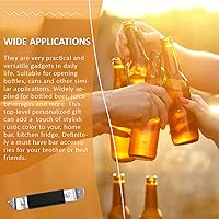 Vista 5 de Paquete de 3 abridores magnéticos de botellas de acero inoxidable, abrebotellas planas sólidas y cervezas, abridor de botellas pequeño con imán