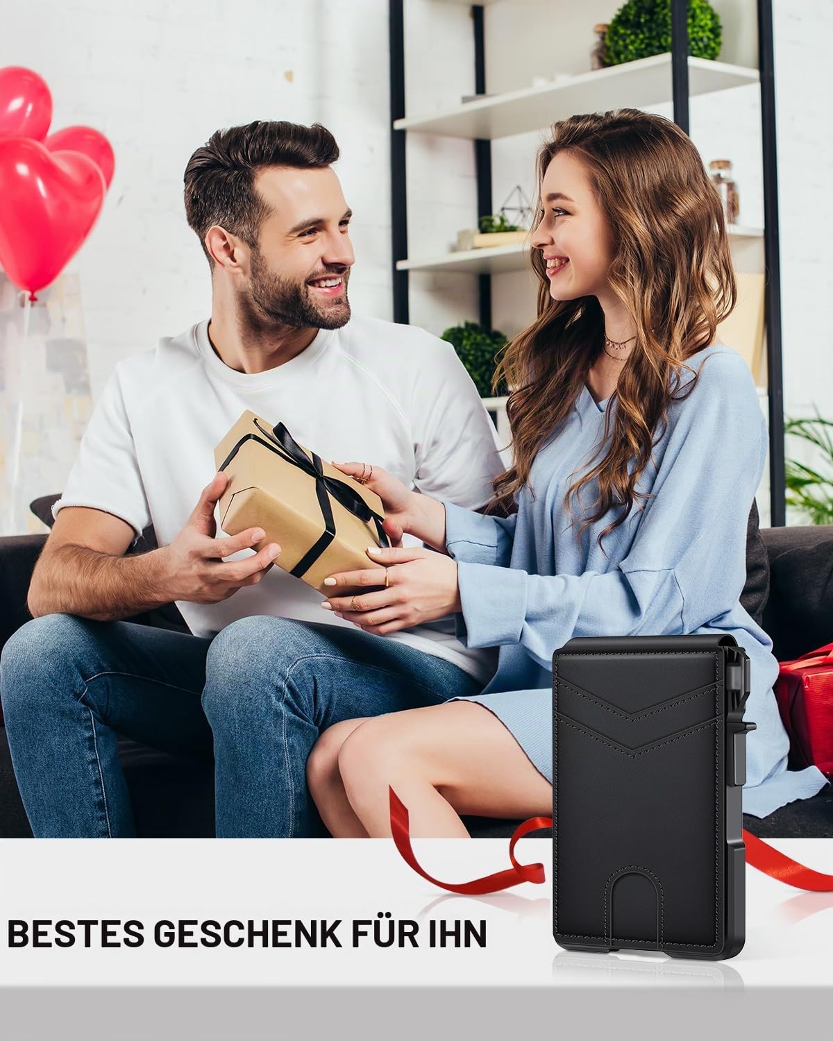 Geldbörse für Herren, minimalistisch, 9–13 Karten, schlanke, kompakte Geldbörse mit Geldklammer und Ausweisfenster, RFID-blockierend, intelligentes Pop-Up-Kartenetui, Metall, Aluminium