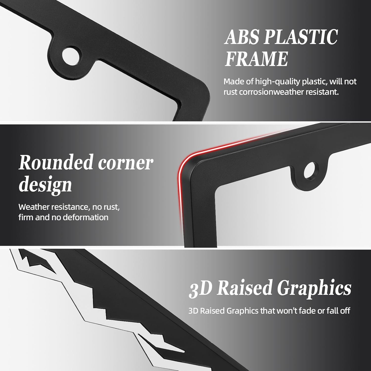 XCLPF Mountain License Plate Frames, Plastic License Plate Holder,Universal Car Tag Bracket, Off Road Style License Plate Holder Cover for Mountains Enthsusiast, 2 Packs 2 Hole Rust Proof Heavy Duty - Image 2