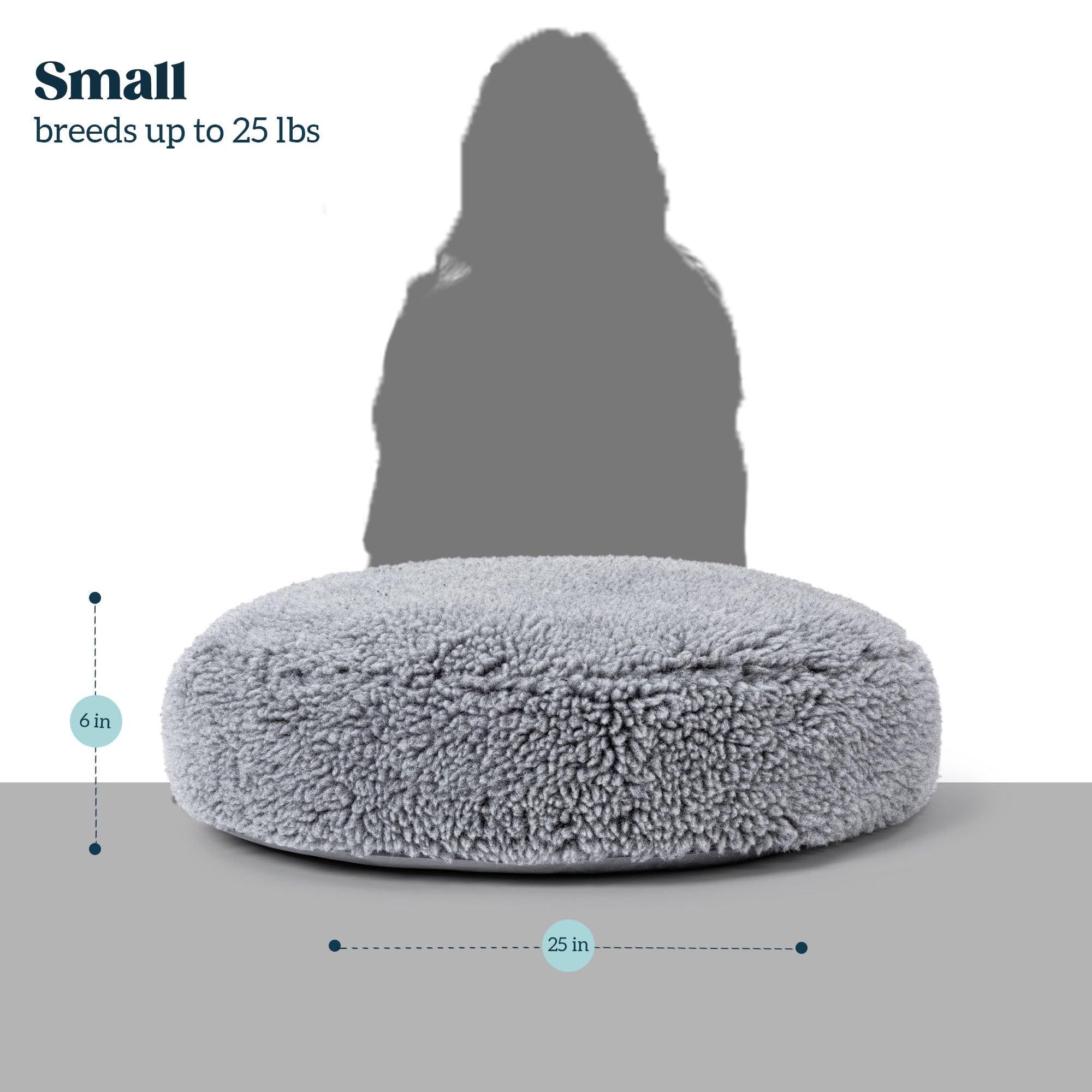 PELZIN Stoutwool Indestructible Dog Bed - Round Chew Proof Dog Bed - Fluffy Pillow Bed for Aggressive Chewers - Durable - Washable - Ideal for Small Dog Breeds - 25", Charcoal - image 7