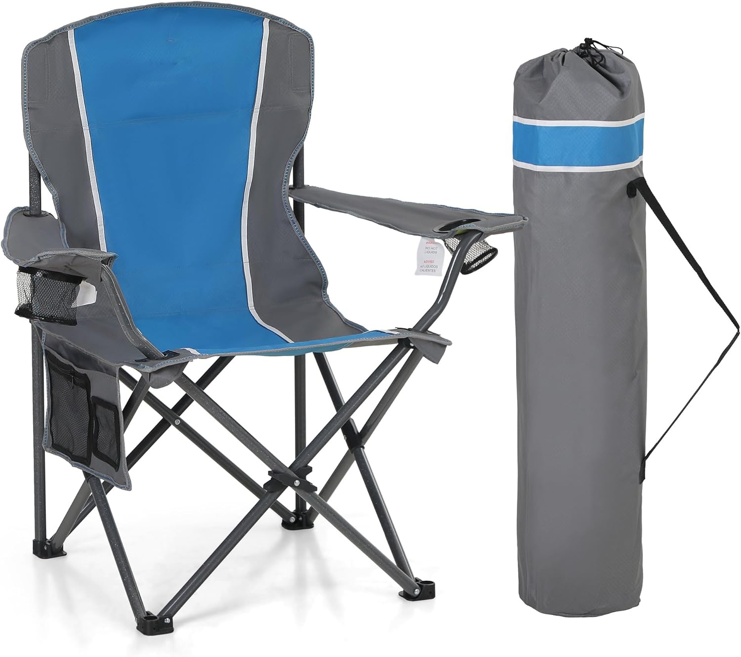HIGH POINT SPORTS Portable Camping Chair, Heavy Duty Outdoor Folding Chair with