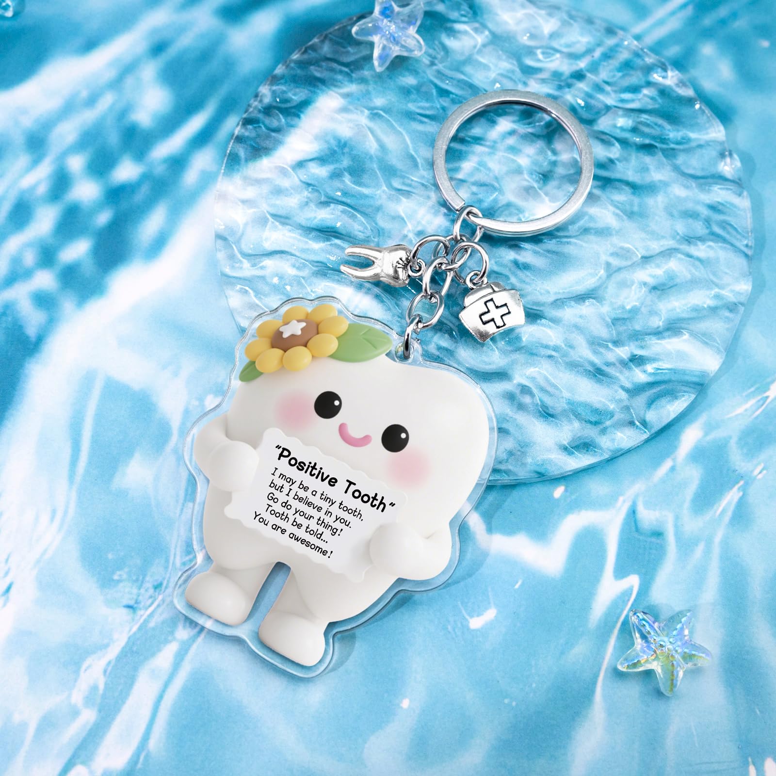 Positive Dental Assistant Accessories Dental Hygienist Gifts For Women Doctor Cute Tooth Keychain Dentist Gifts For Women Girl Friend Dental Hygienist Graduation Gift For Nurse Tooth Stuff