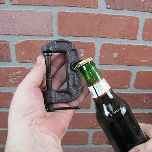 Miniatura 3 de Treasure Gurus Metal C Abrazadera Cerveza Soda Abrebotellas Bar Pub Herramienta Tienda Garaje Hombre Cueva Decoración