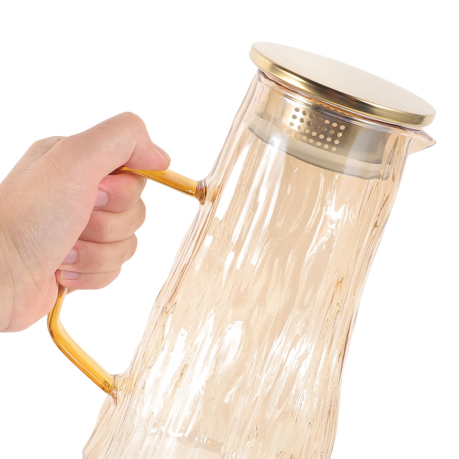 Jarra de Agua de Cristal 15 L Resistente al Calor y Frío Infusor para Té Helado y Zumos Dispensador Multifuncional para Nevera Jarra Tapa para Bebidas Infusionadas Casa