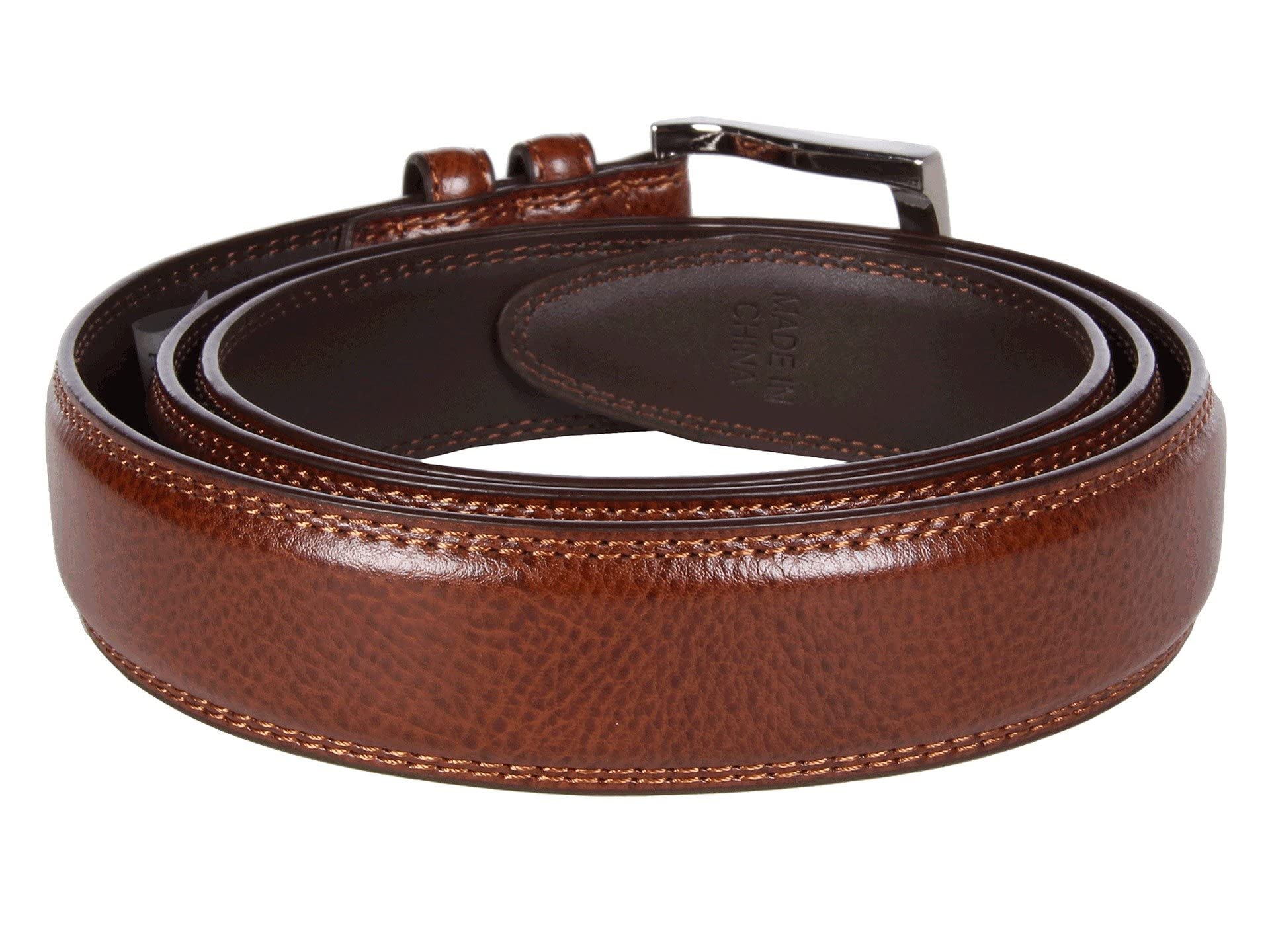 Florsheim Men's Big-Tall Pebble Grain Leather Belt 32MM, Cognac, 52