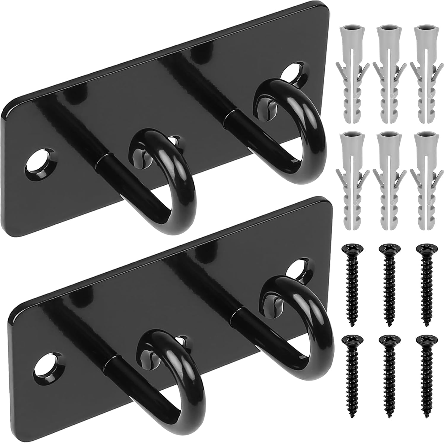 Anclajes de Pared para Bandas de Resistencia, Conjunto de 2, Montaje en Pared para Ejercicios, Adecuados para Correas de Peso Corporal, Gimnasio en Casa, Estiramiento, Yoga, Entrenamiento de Peso