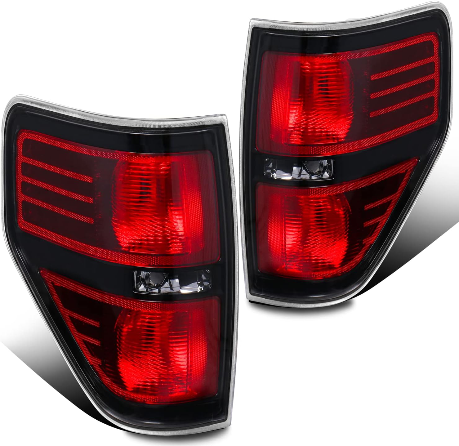2009-2014 F150 Rear Tail Lights Pair Of Rear Tail Light Assemblies For 2009-2014 Ford F150 Pickup - Left & Right, Clear Lens, Chrome Tail Lights For Ford E- 150 - Foto 7