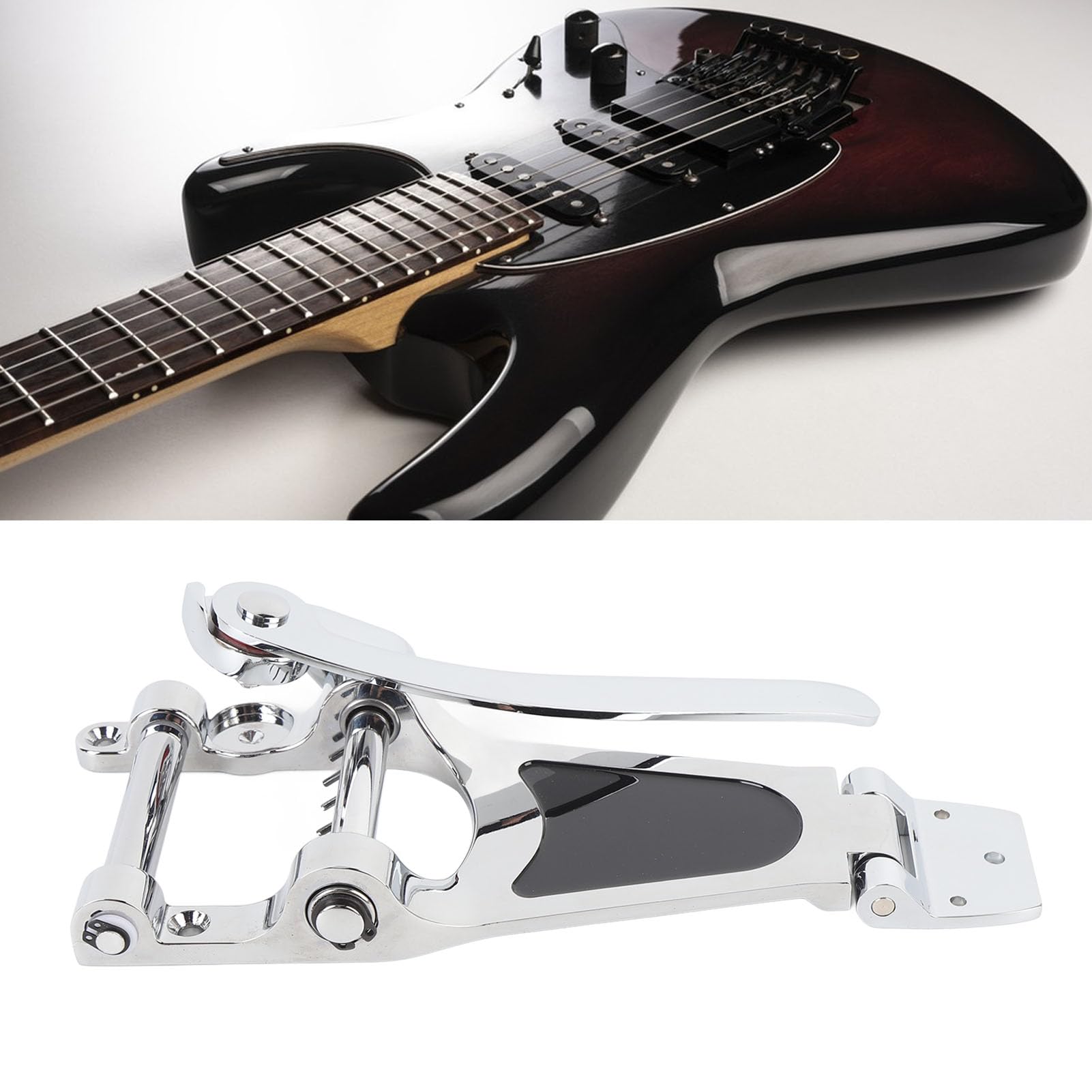 Mostek Gitarowy Tremolo, Ze Stopu Cynku z Regulowaną Wysokością do Gitar Elektrycznych Hollow Body Takich Jak ES355 (SILVER)