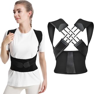 Corrector Postura Espalda para Hombre y Mujer XXL (78-93kg), Espaldera para Espalda Recta y Alivio del Dolor de Cuello y Hombros, Corrector de Postura Ajustable y Transpirable, Negro