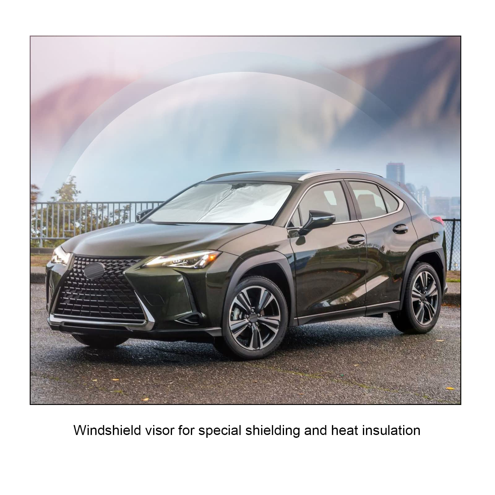Parasole Pieghevole Per Lexus UX 300e Executive (2021-2024) - YYCKE, Blocca Raggi UV, Accessorio Auto Per Parabrezza