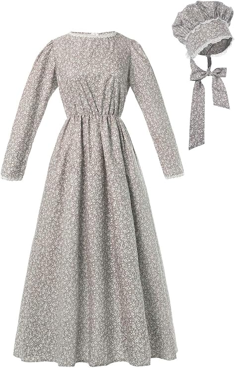 Easy DIY Edwardian Titanic Costumes 1910-1915 ROLECOS Pioneer Women Costume Floral Prairie Dress Deluxe Colonial Dress Laura Ingalls Costume  AT vintagedancer.com