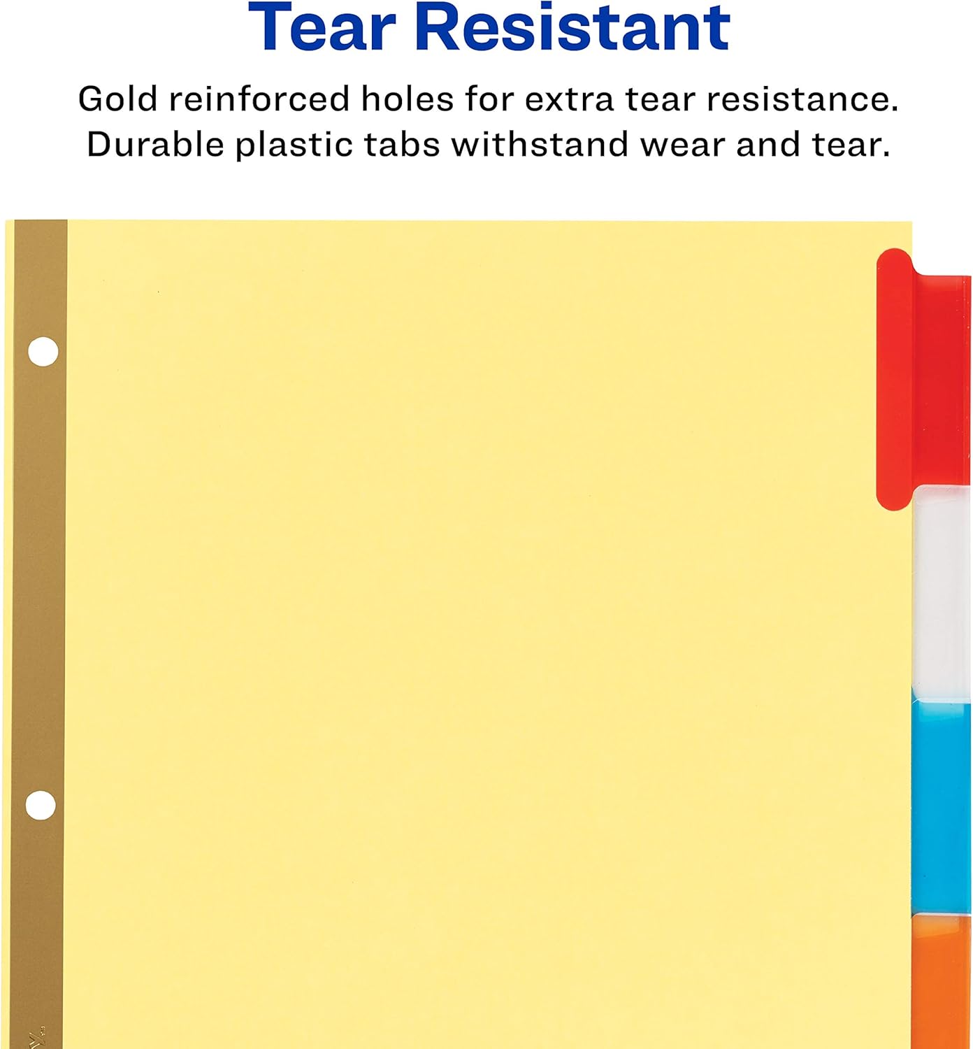 Avery Binder Dividers - 5-Tab Insertable Multicolor Big Tabs for Binders, 48 Sets of Dividers (11109)