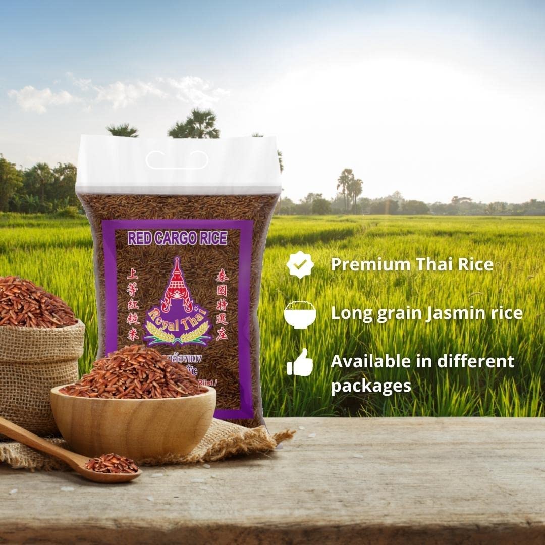 ROYAL THAI RICE - Riso rosso a grana lunga (3 x 1 kg)